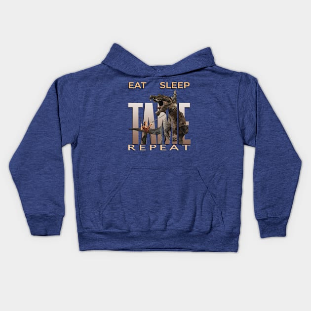 Eat Sleep Tame Repeat Kids Hoodie by TeeText